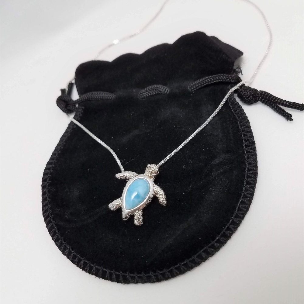 Laura Bonetti Larimar Turtle in Sterling Silver